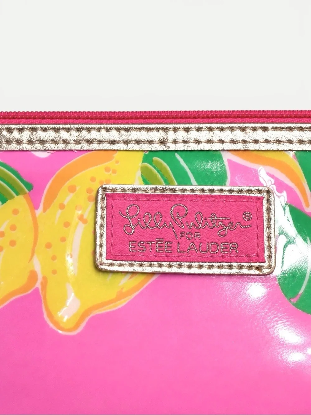 Lilly Pulitzer for Estée Lauder Lemon Cosmetic Bag + Fragrance Notepad Set